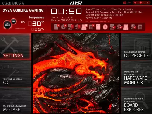 Overclocking Review: MSI X99A GODLIKE GAMING 1 X99AGODLIKE_BIOS_01