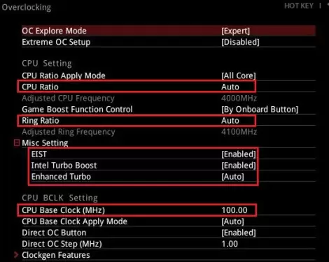 Overclocking Test : MSI Z170A XPOWER GAMING Titanium Edition, Part 1 - AIO Watercooling 3 BIOS_DEF_1_CPUClockSetting