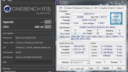 Hands-On: Core i3-6320 Non-K Overclocking di ASUS Maximus VIII Gene 2 i3_6320_Cinebench_4500