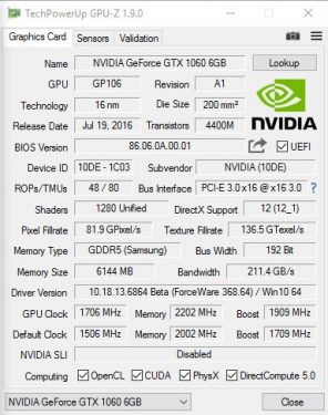 Hands-on Overclocking: NVIDIA GeForce GTX 1060 Founders Edition 2 GTX1060_FS_2100_GPUz