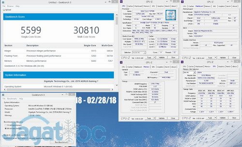 Bench Log: Gigabyte Z370 AORUS Gaming 7 - DDR4 Memory Overclocking 5 Skor GB3 3600C16 XMP