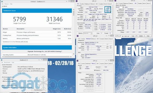 Bench Log: Gigabyte Z370 AORUS Gaming 7 - DDR4 Memory Overclocking 6 Skor GB3 4000C12 11