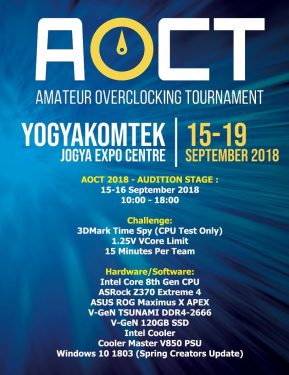 Amateur Overclocking Tournament (AOCT) 2018: Kompetisi Overclocking Tingkat Amatir Terbesar Indonesia 2 AOCT2018 AUDITION
