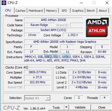 200GE Summary OC1 CPUs