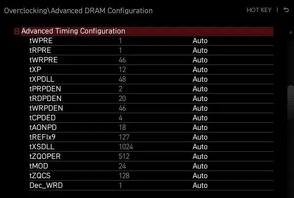 Dram configuration